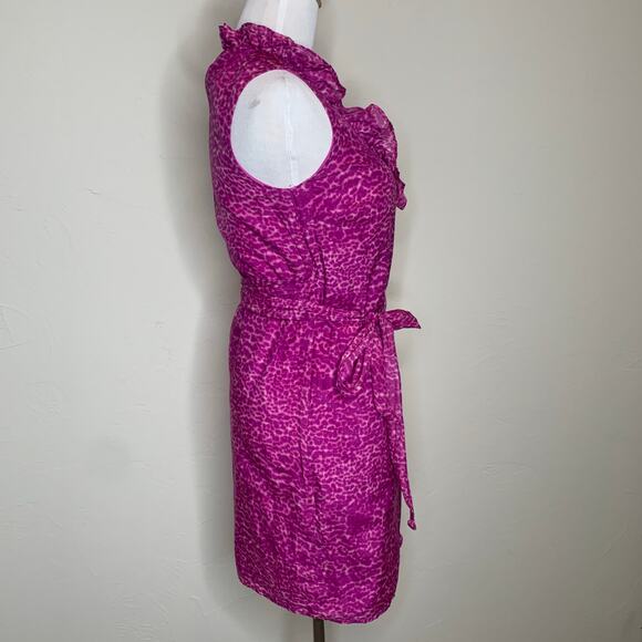 LOFT Pink Leopard Cheetah Wrap Dress Size 0 P - Picture 4 of 9